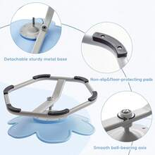 Robotime Robud Kids Sensory Flower Shape Swivel Chair, Autism Spinning Chair For Kids Sensory, Autism Kids Swivel Chair With Non-Slip Design, Training Body Coordination, No Assembly Blue - Blue - View 7