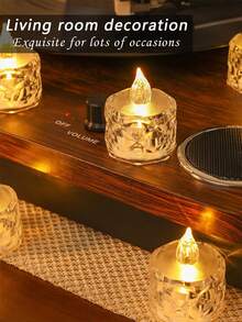24Pack Flameless LED Tea Lights Candles Battery Operated, Flickering Lights For Yoga/Home/Wedding Decor, Holiday Gifts & Romantic Ambiance Decorate,Crystal Accented Plastic Candles For Indoor Decor, Perfect For Christmas, Parties,Outdoor,Table, Halloween,Anniversaries, Holidays And Proposals,Dining Room, Camping, Autumn Decoration, Harvest Day Decoration, Room Decoration, Bedroom Decoration(Warm White,Battery Included) (1.5" 1.9") - 彩色 - 查看 8