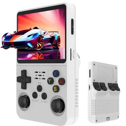 VELEC R36S Handheld Game Console, Creative Games, Mini Retro Video Game Console,USB Rechargeable, 14+ Age Group, Non-Wireless, Polymer Battery, Portable Gaming Device – Black/Purple/White