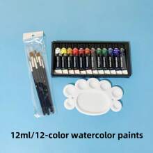12/24/36 Farben Acrylfarben, Glas Malfarben Kunstbedarf reich an Farben und vielseitig zum Malen, 12 ml / 0,41 Unzen pro Tube, wasserbasierte Farbtube, geeignet für Leinwand, Holz und Basteleien - professionelle Künstlerbedarf, geeignet für Profis, Studenten und Erwachsene, Muss-haben für das neue Schuljahr, Einschulung, Schulmaterial
