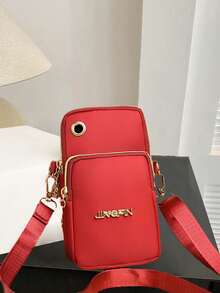 迷你手机袋、腕带包、多口袋女士手机包、女士钱包、时尚拉链钱包、女士休闲手拿包、多功能手机袋、腕带袋、小型女士斜挎包、多拉链金属装饰单肩手机包、便携手提包、臂包 - 彩色 - 查看 5