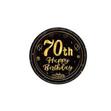 10 cái/20 cái/40 cái/60 cái/Bộ, Đồ trang trí tiệc sinh nhật lần thứ 70 Đồ dùng tiệc sinh nhật theo chủ đề lần thứ 70 Đồ dùng tiệc cổ điển năm 1955 Đồ trang trí tiệc sinh nhật lần thứ 70 Đĩa Khăn ăn Đồ dùng ăn uống màu đen và vàng Quà tặng cho nam nữ Đồ trang trí bàn Đồ trang trí bàn Halloween - Đen 70 tuổi - Xem 12