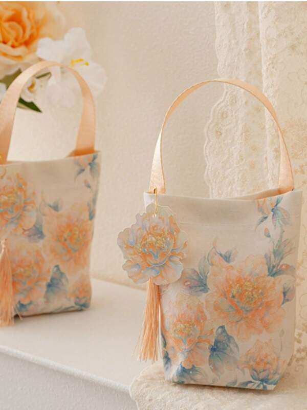 10pcs New Candy Bags, Wedding Favor Boxes, Gift Bags, Tote Gift Bags With Cards And Tassels