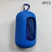 1PC/2PCS zomerijszijden handdoek, sporthanddoek voor gebruik buitenshuis, sneldrogend en koelend, met siliconen tas voor opslag, een koele en draagbare handdoek geschikt voor buitenreizen, fitness, hardlopen, zwemmen, strand en andere gelegenheden