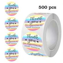 500 adesivi rotondi da 3,8 cm con la scritta "Grazie per aver supportato la mia piccola attività". Etichette impermeabili autoadesive, ideali per confezioni, buste regalo, scatole e buste. Materiale scolastico, per il rientro a scuola