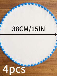 1/4/6/12 piezas Manteles individuales redondos con bordado de conchas marinas azules, decoración para el hogar y la cocina, manteles de mesa de comedor antideslizantes para tazas, vasos y platos para decoración de fiestas, cumpleaños y banquetes