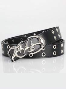 1 pieza Nuevo Cinturón de moda estilo Y2K hueco de piel sintética para hombres y mujeres - Accesorio para regalo, cinturones neutros para la cintura