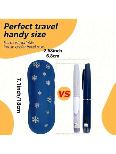 Bolsa térmica para insulina, bolsa térmica portátil para medicamentos para diabetes com design de floco de neve azul, leve e durável, adequada para acampamentos ao ar livre, viagens e pacientes com diabetes - um ótimo presente para qualquer ocasião, verão, praia, viagem