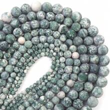1pc Natural Matte Blue Dot Stone Round Beads, Multiple Sizes Optional 4/6/8/10/12mm, DIY Jewelry Making, Bracelets, Necklaces, Pendants, Crafts Accessories