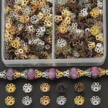 300pcs/Box Random Color Mixing + Random Color Mixing/Golden+Silvery/Golden+White K/KC Golden+Silvery/KC Golden+White K/White K+Silvery Little Cup Shaped Beads Caps For DIY Jewelry Making, Accessories & Parts