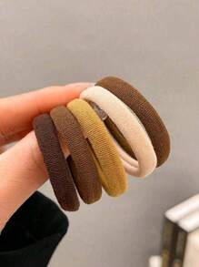 20pcs Women's Assorted Candy Colored Black, White, Pink, Purple, Red, Yellow Solid Color Hair Ties, Fashionable Simple Style Hair Accessories For Daily, Work, Party, Face Washing, Bathing, Makeup, Clothing Matching Casual Home Bathroom Decor Back To School