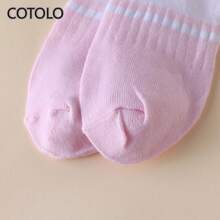COTOLO 6 pares de calcetines de mujer, estampado de corazón con rayas de diamantes, algodón cómodo y transpirable, adecuados para uso diario y deportes al aire libre en todas las estaciones - Gotas de lluvia - Ver 5