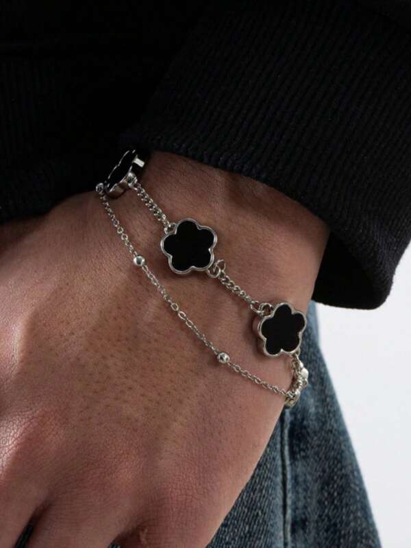 1pc Versatile Lucky 5-Leaf Clover Bracelet