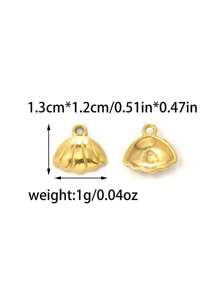 5 Stücke/Packung Edelstahl 304 einfach & poliert muschelförmiges DIY Zubehör, geeignet für Strandstil