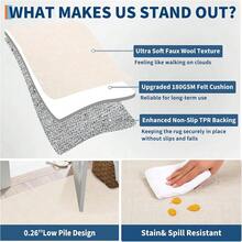 Meiyiu Solid Textured Living Room Rugs 2x6/5*7/8x10/9*12/10*13 Large Washable Modern Accent Rugs, Stain-Resistant Contemporary Indoor Carpet, Soft Low Pile Floor Mat For Bedroom, Kitchen, Office