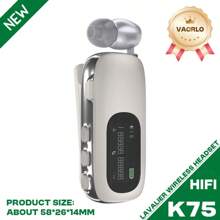 KZ K89/K75 Lavalier Business Bluetooth 5.4 Wireless Headset Talk/Music 20 Hours LCD Digital Display Call Vibration Reminder+Voice Reporting+Number Display HIFI Music Earphone With Mic
