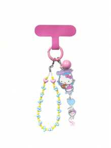 Sanrio 1Pc Sanrio Kawaii Hello Kitty Cinnamoroll My Melody Kuromi Mobile Phone Pendant Anime Cartoon Keychain Decorative Mobile Phone Case Accessories Gif