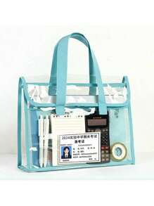 Bolsa Portátil Escolar Transparente, com Material de PVC Plástico Resistente à Água e Reforçado de Forma Robusta para Bolsa Transparente Escolar/Escritório para Mulheres e Homens | Pochete Leve para Concertos, Jogos Esportivos e Viagens