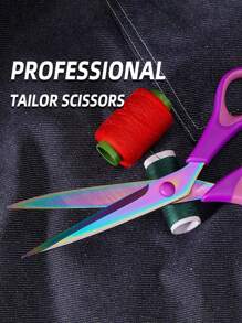 Household Tailor Scissors, Sewing Shears, Multi-Functional Handcraft Scissors, Office Scissors, Stainless Steel Titanium Plated Colorful Scissors, Hardened Sharp Blades, Ergonomic Design