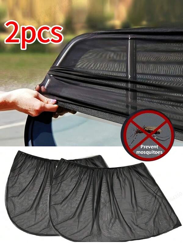 2 peças de cortina de malha para assento de carro de bebê à prova de insetos, design transparente e respirável, não obstrui a visão nem afeta as operações da janela