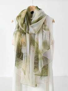 1pc Soft Chiffon Scarf For Women, New Summer Neck Wrap Design, Fashionable Oversized Shawl Accessory
