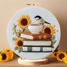1 Pc Of Beginner's Embroidery Toolkit, Including Bird, Book And Sunflower Patterns - DIY Spring/Summer Style Embroidery - Multicolor - View 12