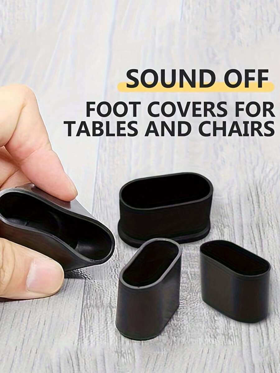 Juego de 8/16 fundas ovaladas para patas de silla de PVC (2*4 cm), protectores de piso para muebles en suelos de madera dura o goma, adecuados para mesas, sillas, sofás y camas - Multicolor - Ver 1