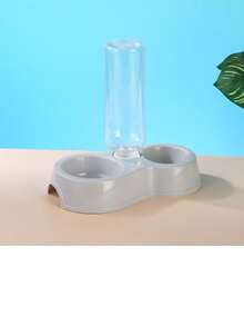 1pc宠物饮水器喂食器猫水碗双碗塑料自动饮水瓶狗碗宠物用品狗碗猫碗护颈双碗自动饮水狗粮壶猫饮水防翻宠物碗 - 彩色 - 查看 18