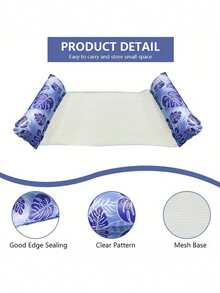 1 Pc Inflatable Double Turtle Leaf Air Mattress, Thickened PVC Swimming Pool Lounger Bed, Foldable For Beach, Pool, Party, Beach Essentials, Beach Accessories, Pool Float - Multicolor - View 11