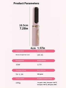 无线充电直发器便携式迷你直发器直发器负离子功能不伤发 - 彩色 - 查看 4