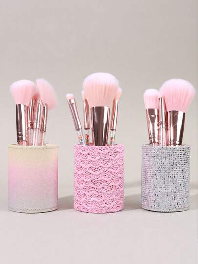 Fashionable Glitter Makeup Brush Holder, Cosmetic Storage