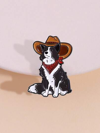 1pc Vintage Western Cowboy Dog Badge - Cowboy Hat & Bandana Sheriff Style - Cute Wild West Decor, Suitable For Dog Lovers & Americana Enthusiasts