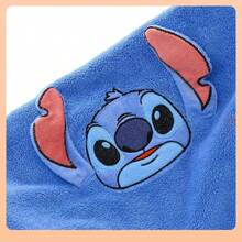 Disney 2pcs Disney Stitch Cartoon Bath Towel & Cute Blue Hand Towel, Suitable For Daily Use, Travel And Holidays Back To School For Beauty Salon Home Bathroom