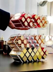 16Hole Clear Lipstick Storage Holder, Acrylic Lipgloss Lipstick Organizer, Lip Gloss Organizer Rack, Suitable For Lipstick/Makeup Organization And Vanity Display, Mother's Day Summer Travel, Vacation Home Bathroom Decor Holiday Makeup Organizer Bathroom Accessories Back To School