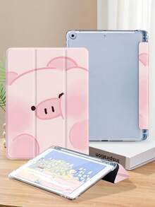 猪可爱猪卡通动物图案平板电脑保护壳，兼容 iPad 9.7/10.2/10.5/10.9/12.9/Pro 11、第 10 代，兼容三星 Galaxy Tab S6 Lite 10.4 英寸，兼容 Kindle Paperwhite 第 12 代 2024，Kindle（第 11 代）2022 年发布，柔软防摔保护，智能支架/自动唤醒/睡眠 - 彩色 - 查看 4