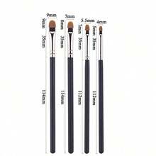 4pcs Concealer Brush Set, Including Small Flat Concealer Brush, Gel Eyeliner Brush, Detail Concealer Brush, Makeup Tools, Foundation Brush, Concealer Brush, Blush Brush, Contour Brush, Blush Brush, Highlighter Brush, Powder Brush, Foundation Brush, Blush Brush - Black - View 6