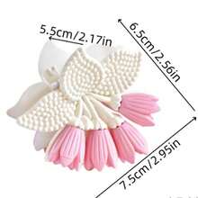 1pc Elegant Tulip Decor PS (Polystyrene) Hair Clip, Suitable For Everyday Wear Hair Accessories Elegant Hair Claw Women Claw Clips Fall Winter Flower For Vacation Outfits Woman - Multicolor - View 5