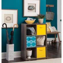 Estantería organizadora de 6 cubos con opción vertical u horizontal, de fácil ensamblaje - Marrón - Ver 4