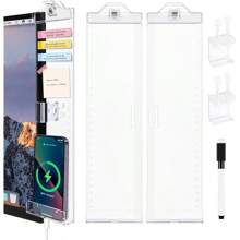 Office Desk Accessories,  Acrylic Monitor Memo Boards For Computers,  2PCS (Left & Right) Multifunction Sticky Note Holder For Computer Screen,  Home Office Accessories Desktop Message Office Decor