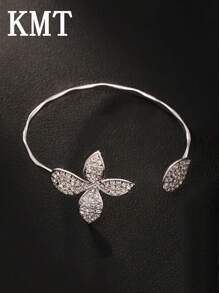 KMT 1 Stück Armreif mit Kupferblatt und Strass, stylischer, funkelnder Accessoire für Frauen