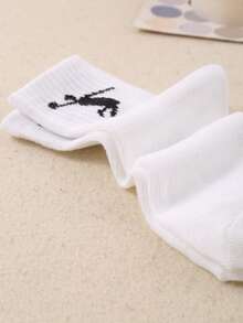 10 Pack Kids' Basketball Socks - Black & White Player Print Ankle Socks For Boys & Girls, Stretchy Breathable Athletic Socks For Sports, School & Daily Wear | Soft Comfortable Teen Children Socks - Multicolor - View 7