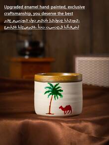 1件全新高品质（升级珐琅独家工艺）沙漠骆驼加厚陶瓷意式咖啡杯，创意陶瓷纪念品，中东风格拿铁杯，适合日常使用 - 彩色 - 查看 19