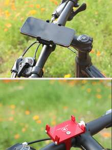 1 Suporte de Telefone para Bicicleta - Universal Rotativo 360° e Ajustável, Suporte para Smartphone, Acessório Essencial para Ciclismo, Aperto Seguro, Preto - Prata - Vermelho