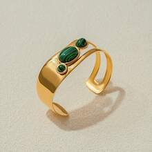 S SHOPBOHO 1 món quà xa xỉ cho cô ấy Trang sức lấy cảm hứng từ phong cách cổ điển Vòng tay mở siêu rộng Vòng tay đá quý cổ điển - vòng tay mở - Xem 13