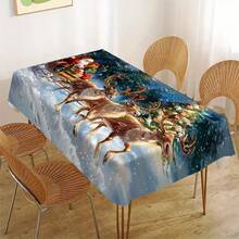 Mantel con estampado temático navideño. Manteles cuadrados y rectangulares, manteles de estilo minimalista moderno, adecuados para mesas de café, comedores, hoteles, restaurantes, fiestas navideñas en el hogar, campamentos y decoración de cocinas europeas/estadounidenses.