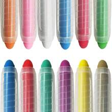 6pcs Dustless Watercolor Chalk Set With Rotatable Chalk Holders (No Dirty Hands), Suitable For Chalkboard, Whiteboard, Greenboard And Glass Surface, Smooth Writing Without Sticking, Recommended As Teacher's Day Gift, Home Classroom And DIY, Preferred By Street Drawing Hobbyists, School Supplies,Back To School