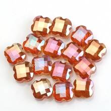 30 Peças/Pacote 9*12mm Oval 12mm Contas de Vidro de Trevo de Quatro Folhas, Contas Soltas Eletrorrevestidas para Acessórios de Joias DIY, Chaveiros, Encantos de Celular