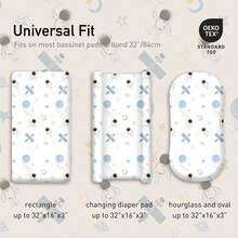 Baby Fitted Bassinet Sheets Set 4-Pack For Newborn Infant Baby Boys Girls, Astronaut - Phi hành gia - Xem 9