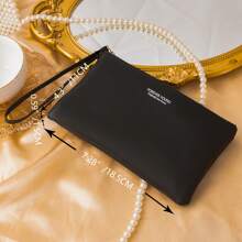 Fashion Minimalist Letter Print With Wrist Strap Slim Portable Zipper Clutch With Card Slots Suitable For Everyday Use Gift For Mom/Women/Girls Business & Casual Wallet For Women Wallet Purse Wallet Long Wallet Wristlet Wallet