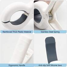 6 件装多用途沙滩巾夹、泳池椅夹、重型塑料衣夹、被子晾干夹、防风衣夹，可将毛巾、衣服、毯子放在晾衣绳和衣架上在家晾干